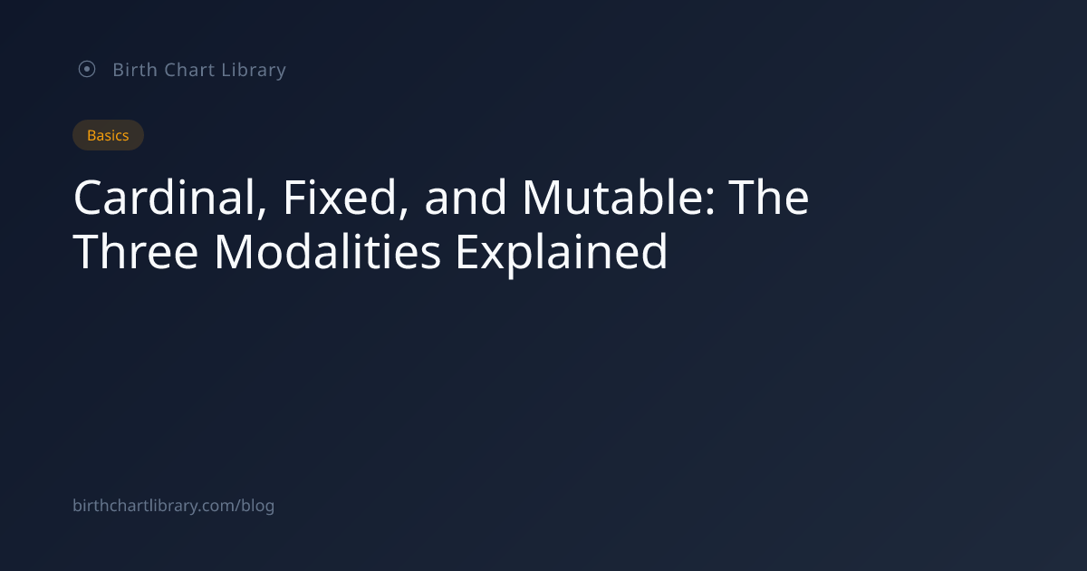 Cardinal, Fixed, and Mutable: The Three Modalities Explained